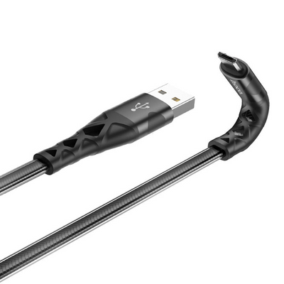Кабель Hoco U105 Treasure USB to MicroUSB 2.4A 1.2м Black 65059