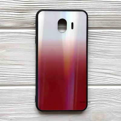 Чехол TPU+Glass Gradient Aurora для Samsung J400 Galaxy J4 2018 Белый / Красный 33828