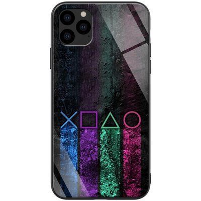 Чохол TPU+Glass ForFun для Iphone 11 Pro Max Різнокольоровий / Малиновий 47529