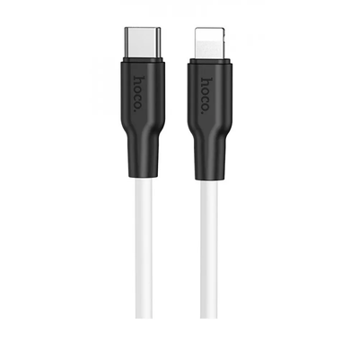 Кабель Hoco X21 plus Silicone Type-C to Lightning PD 20W 3A 1м Black / White 66618