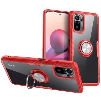 Чехол Din Crystal Magnet Ring для Xiaomi Redmi Note 10 / Note 10s / Poco M5s Красный 55198