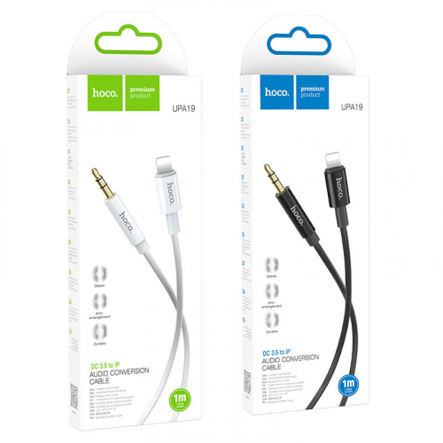Кабель AUX Нoco UPA19 Lightning 1м Black 68071