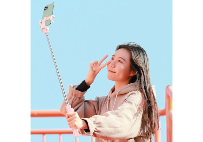 Монопід для селфі Baseus Lovely Bluetooth FolDing Bracket Selfie Stick Pink 56227