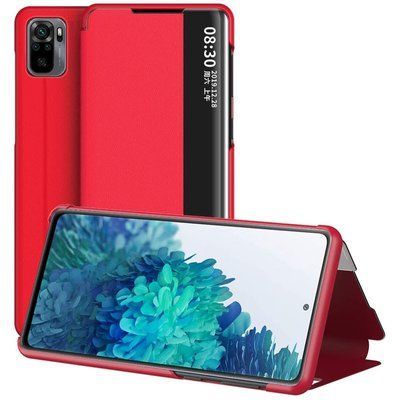 Чехол-книжка Smart View для Xiaomi Redmi Note 10 / Note 10s / Poco M5s Красный 54538