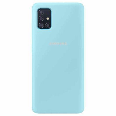 Чехол Silicone Cover для Samsung Galaxy A51 Бирюзовый / Ice Blue 39733