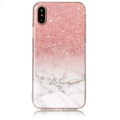 Чехол OMEVE Stone для Iphone X / XS Мрамор розовый / белый 35288