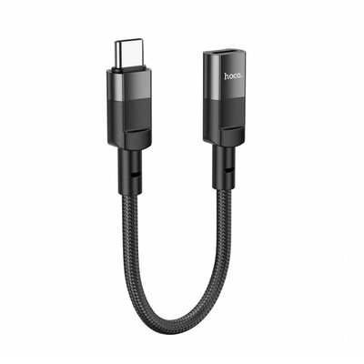 Перехідник Hoco U107 Lighting to Type-C 2А 0.1m Black 82100