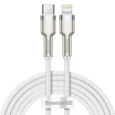 Кабель Baseus Cafule Metal Type-C to Lightning PD 20W 2m White 83609