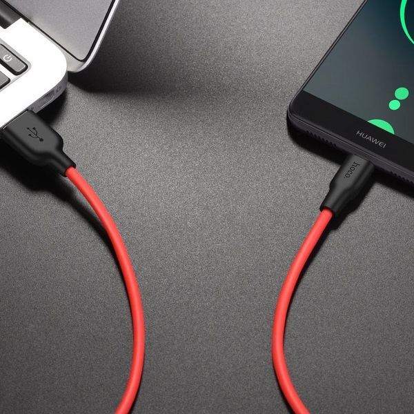 Кабель Hoco X21 plus Silicone USB - Type-C 3A 2м Black / Red 47327
