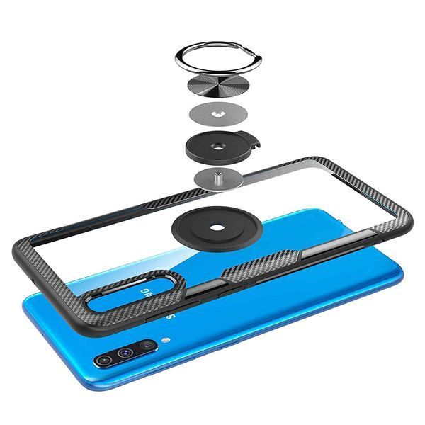 Чехол Din Crystal Magnet Ring для Samsung Galaxy A50 / A30s 2019 Черный 37487