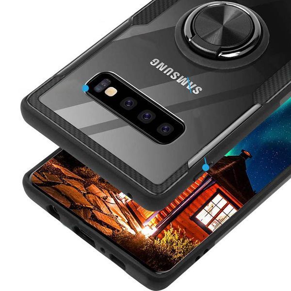 Чехол Din Crystal Magnet Ring для Samsung Galaxy S10 G973 Черный 55249