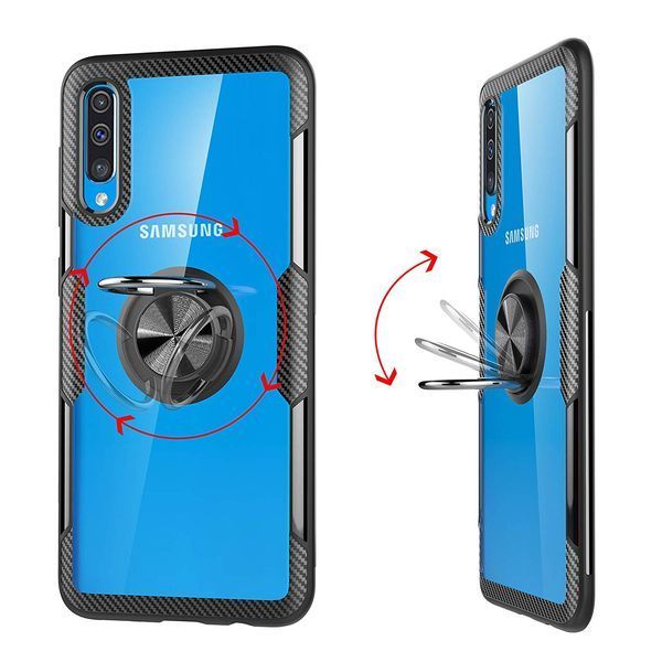 Чехол Din Crystal Magnet Ring для Samsung Galaxy A50 / A30s 2019 Черный 37487