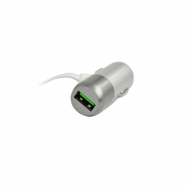 Автомобильное зарядное устройство Aspor Metal Series + кабель microUSB 1USB / 2.4A White 37195