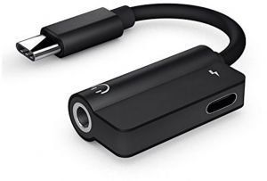 Адаптер 4 in 1 Type-C to 2 Type-C to 3.5 Black 37686