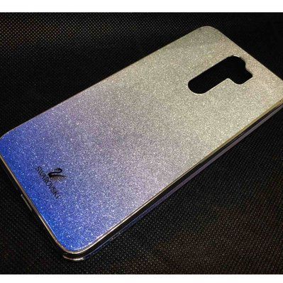 Чехол TPU+Glass с блестками Swarovski для Xiaomi Redmi Note 8 Pro Синий 37429