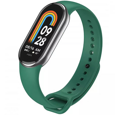 Ремінець Silicone для Xiaomi Mi Band 8/9/10 Зелений/Dark green