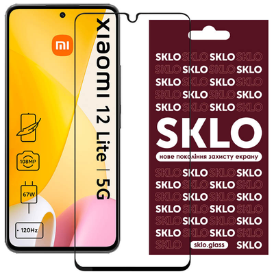 Защитное стекло Premium SKLO для Xiaomi 12 Lite Black 68226