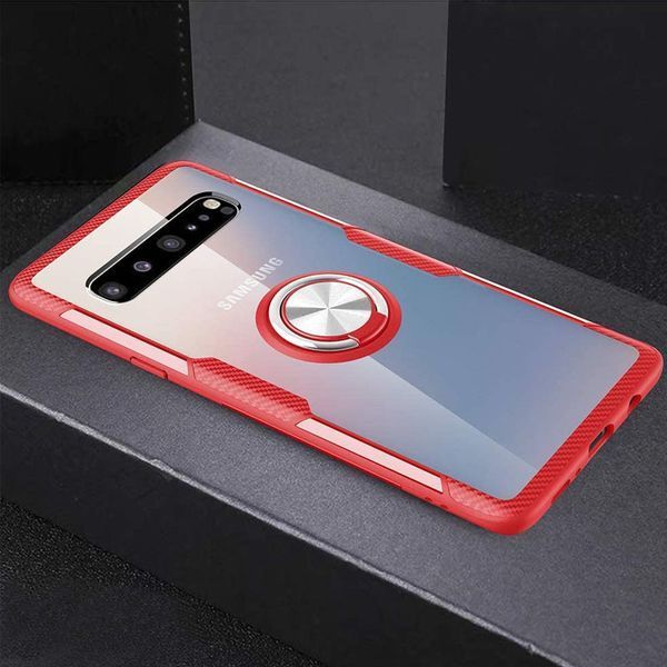 Чехол Din Crystal Magnet Ring для Samsung Galaxy S10 G973 Красный 55250
