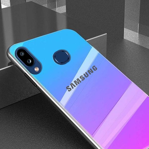 Чохол TPU+Glass Gradient Rainbow для Samsung Galaxy A10s 2019 A107 Синій 36627