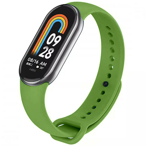 Ремінець Silicone для Xiaomi Mi Band 8/9/10 Зелений/Dark green