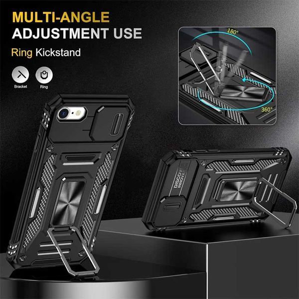 Протиударний чохол Camsh Army Ring для Iphone 7/8/SE 2020 Чорний/Black 84214