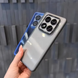 Чохол Stez із склом на камеру для Xiaomi Redmi Note 14 Pro 5G / 14 Pro+ / Poco X7 Прозорий / Чорний
