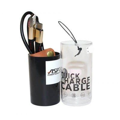 Кабель Aspor Quick charge USB to Lightning 2.1А 1.2м Чорний / Золотий 36575