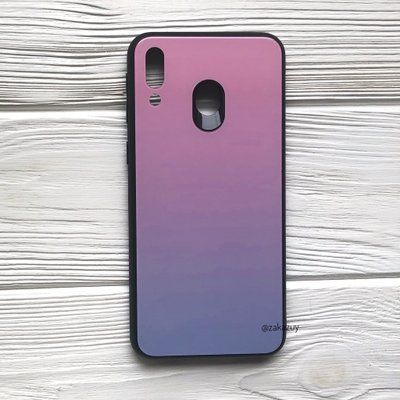 Чохол TPU+Glass Gradient Aurora для Samsung M20 Рожевий / Pink 33553