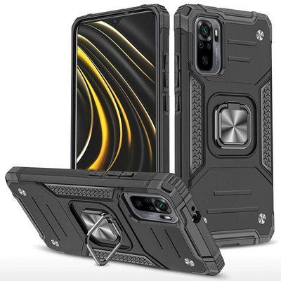 Противоударный чехол Union Magnet Ring для Xiaomi Redmi Note 10 / Note 10s / Poco M5s Черный 55505