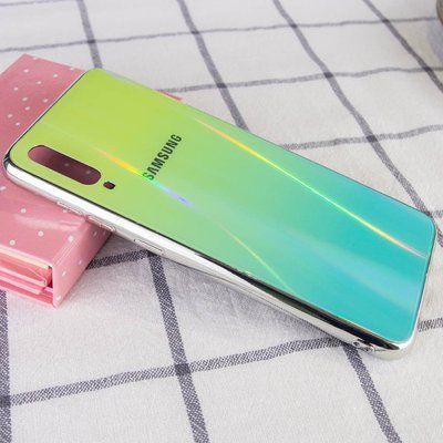 Чехол TPU+Glass Gradient Aurora для Samsung Galaxy A70 2019 A705 Зеленый 44307