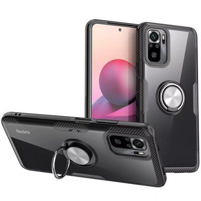 Чехол Din Crystal Magnet Ring для Xiaomi Redmi Note 10 / Note 10s / Poco M5s Черный 55201