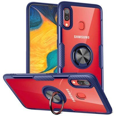 Чохол Din Crystal Magnet Ring для Samsung Galaxy A20 / A30 2019 Синій 37489