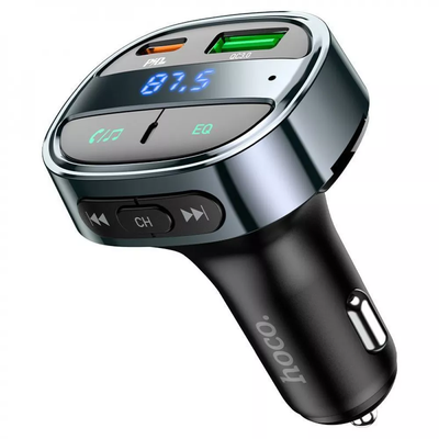 Автомобильный FM модулятор Hoco E70 Bluetooth PD30W USB + Type-C Black 80259
