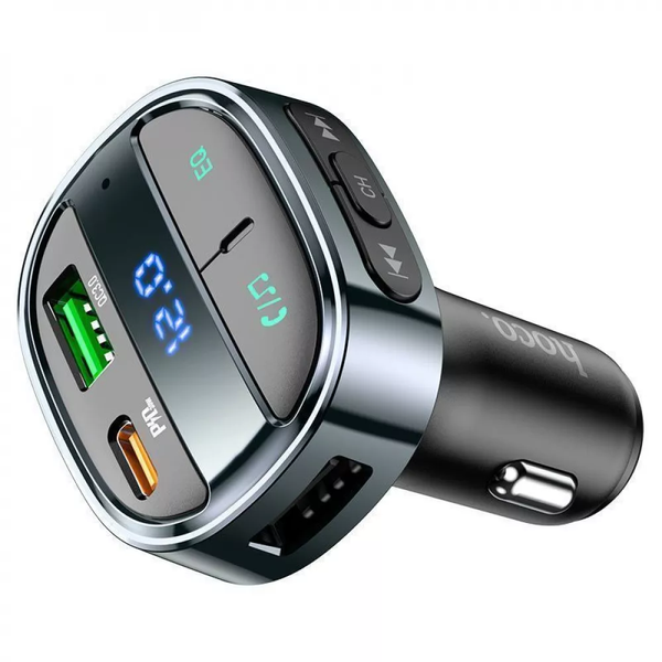 Автомобильный FM модулятор Hoco E70 Bluetooth PD30W USB + Type-C Black 80259