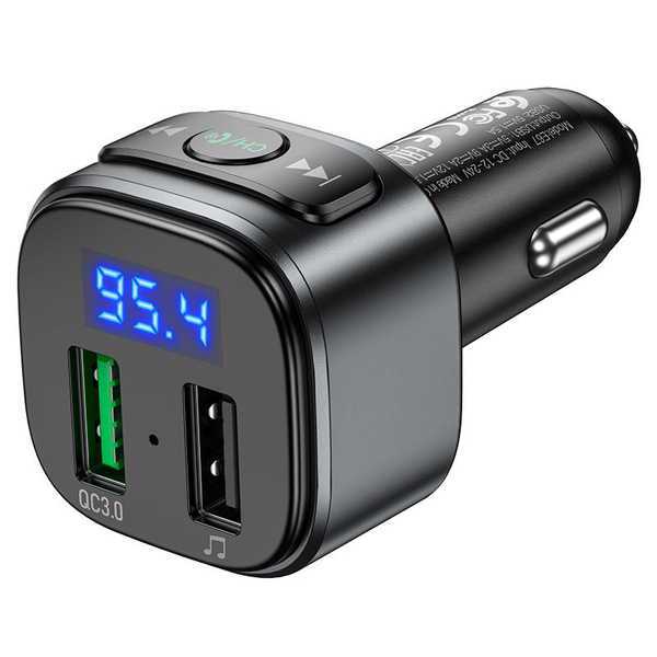 Автомобильный FM модулятор Hoco E67 Bluetooth Quick Charge 3.0 2USB Black 65720