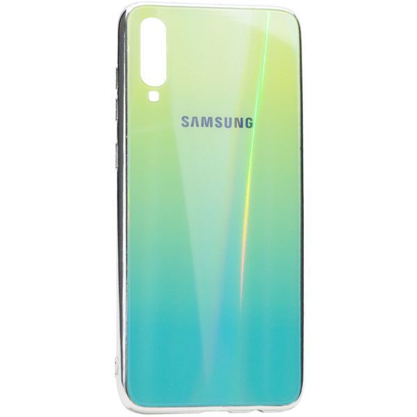Чехол TPU+Glass Gradient Aurora для Samsung Galaxy A70 2019 A705 Зеленый 44307