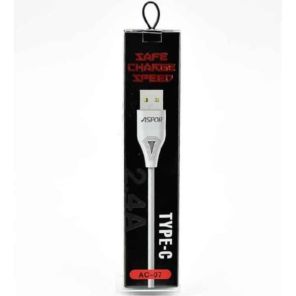 Кабель Aspor AC-07 USB - TYPE-C 2.4A 1м White 39816