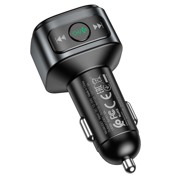 Автомобильный FM модулятор Hoco E67 Bluetooth Quick Charge 3.0 2USB Black 65720