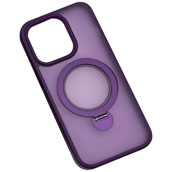 Чохол Metal Buttons MagSafe Colorful HQ Ring для Iphone 15 Pro Purple 84165