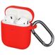 Чохол Silicone Slim з карабіном для Apple Airpods 1/2 Red 82235