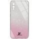 Чехол TPU+Glass Swarovski Full для Samsung Galaxy A02 Розовый 56019